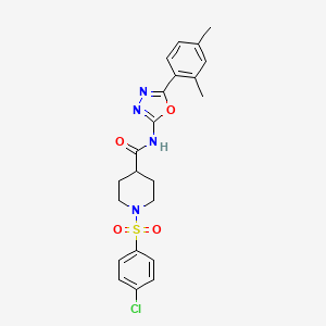 1-((4-chlorophenyl)sulfonyl)-N-(5-(2,4-dimethylphenyl)-1,3,4-oxadiazol-2-yl)piperidine-4-carboxamide