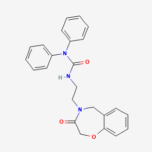 molecular formula C24H23N3O3 B2850329 3-(2-(3-oxo-2,3-dihydrobenzo[f][1,4]oxazepin-4(5H)-yl)ethyl)-1,1-diphenylurea CAS No. 1903235-87-9