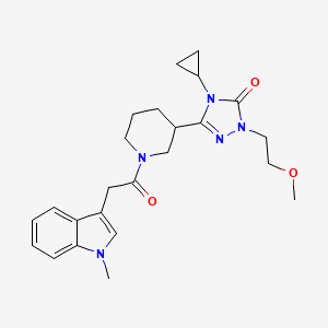 molecular formula C24H31N5O3 B2850330 4-cyclopropyl-1-(2-methoxyethyl)-3-(1-(2-(1-methyl-1H-indol-3-yl)acetyl)piperidin-3-yl)-1H-1,2,4-triazol-5(4H)-one CAS No. 2202426-06-8