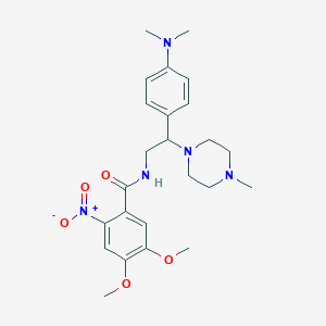 molecular formula C24H33N5O5 B2850343 N-(2-(4-(dimethylamino)phenyl)-2-(4-methylpiperazin-1-yl)ethyl)-4,5-dimethoxy-2-nitrobenzamide CAS No. 897620-19-8