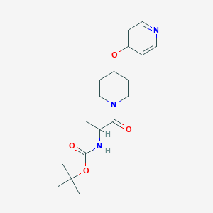 molecular formula C18H27N3O4 B2850349 Tert-butyl (1-oxo-1-(4-(pyridin-4-yloxy)piperidin-1-yl)propan-2-yl)carbamate CAS No. 2034210-04-1
