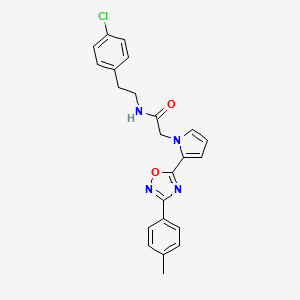 molecular formula C23H21ClN4O2 B2850350 N-[2-(4-chlorophenyl)ethyl]-2-{2-[3-(4-methylphenyl)-1,2,4-oxadiazol-5-yl]-1H-pyrrol-1-yl}acetamide CAS No. 1260923-40-7