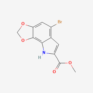 molecular formula C11H8BrNO4 B2850352 methyl 5-bromo-8H-[1,3]dioxolo[4,5-g]indole-7-carboxylate CAS No. 496875-47-9