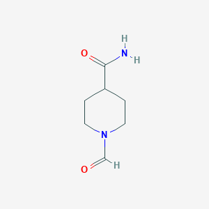 molecular formula C7H12N2O2 B2850359 1-Formylpiperidine-4-carboxamide CAS No. 923219-58-3