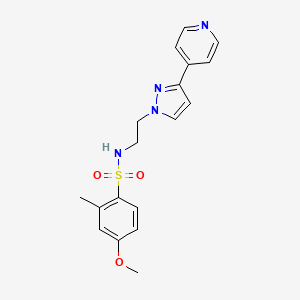 molecular formula C18H20N4O3S B2850365 4-methoxy-2-methyl-N-(2-(3-(pyridin-4-yl)-1H-pyrazol-1-yl)ethyl)benzenesulfonamide CAS No. 1448060-82-9