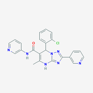 molecular formula C23H18ClN7O B285037 7-(2-chlorophenyl)-5-methyl-N,2-di(3-pyridinyl)-4,7-dihydro[1,2,4]triazolo[1,5-a]pyrimidine-6-carboxamide 