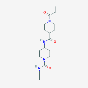 molecular formula C19H32N4O3 B2850379 N-[1-(Tert-butylcarbamoyl)piperidin-4-yl]-1-prop-2-enoylpiperidine-4-carboxamide CAS No. 2361683-03-4