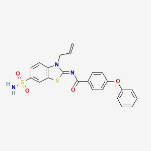 molecular formula C23H19N3O4S2 B2850393 (Z)-N-(3-allyl-6-sulfamoylbenzo[d]thiazol-2(3H)-ylidene)-4-phenoxybenzamide CAS No. 865180-28-5