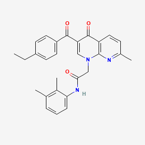 molecular formula C28H27N3O3 B2850396 N-(2,3-二甲苯基)-2-(3-(4-乙基苯甲酰基)-7-甲基-4-氧代-1,8-萘啶-1(4H)-基)乙酰胺 CAS No. 894885-57-5