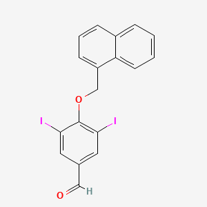 molecular formula C18H12I2O2 B2850404 3,5-Diiodo-4-(naphthalen-1-ylmethoxy)benzaldehyde CAS No. 724746-31-0