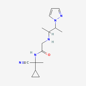 molecular formula C15H23N5O B2850405 N-(1-cyano-1-cyclopropylethyl)-2-{[3-(1H-pyrazol-1-yl)butan-2-yl]amino}acetamide CAS No. 1333833-79-6
