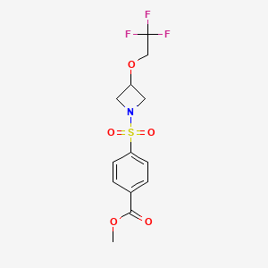 molecular formula C13H14F3NO5S B2850406 Methyl 4-((3-(2,2,2-trifluoroethoxy)azetidin-1-yl)sulfonyl)benzoate CAS No. 2310207-86-2