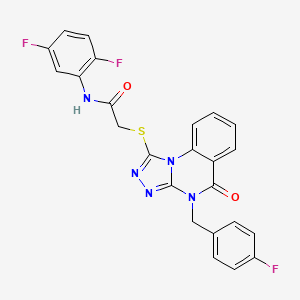molecular formula C24H16F3N5O2S B2850409 N-(2,5-difluorophenyl)-2-((4-(4-fluorobenzyl)-5-oxo-4,5-dihydro-[1,2,4]triazolo[4,3-a]quinazolin-1-yl)thio)acetamide CAS No. 1111151-38-2
