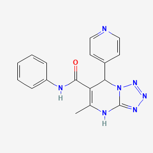 molecular formula C17H15N7O B2850411 5-methyl-N-phenyl-7-pyridin-4-yl-4,7-dihydrotetrazolo[1,5-a]pyrimidine-6-carboxamide CAS No. 443329-63-3