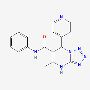 molecular formula C17H15N7O B2850411 5-methyl-N-phenyl-7-(pyridin-4-yl)-4H,7H-[1,2,3,4]tetrazolo[1,5-a]pyrimidine-6-carboxamide CAS No. 443329-63-3