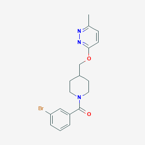 molecular formula C18H20BrN3O2 B2850415 (3-Bromophenyl)-[4-[(6-methylpyridazin-3-yl)oxymethyl]piperidin-1-yl]methanone CAS No. 2380032-44-8