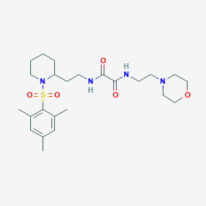 molecular formula C24H38N4O5S B2850416 N1-(2-(1-(mesitylsulfonyl)piperidin-2-yl)ethyl)-N2-(2-morpholinoethyl)oxalamide CAS No. 898446-14-5
