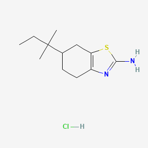 molecular formula C12H21ClN2S B2850417 6-(1,1-Dimethylpropyl)-4,5,6,7-tetrahydrobenzothiazol-2-ylamine hydrochloride CAS No. 840521-77-9