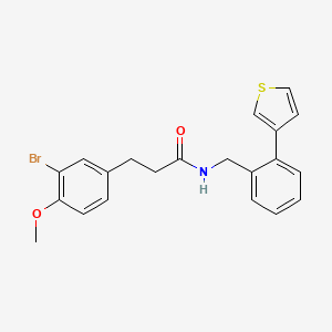 molecular formula C21H20BrNO2S B2850419 3-(3-bromo-4-methoxyphenyl)-N-(2-(thiophen-3-yl)benzyl)propanamide CAS No. 1797894-90-6