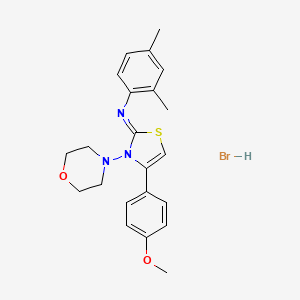 molecular formula C22H26BrN3O2S B2850431 (Z)-N-(4-(4-methoxyphenyl)-3-morpholinothiazol-2(3H)-ylidene)-2,4-dimethylaniline hydrobromide CAS No. 1180030-29-8
