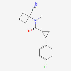 molecular formula C16H17ClN2O B2850441 2-(4-Chlorophenyl)-N-(1-cyanocyclobutyl)-N-methylcyclopropane-1-carboxamide CAS No. 1444693-92-8