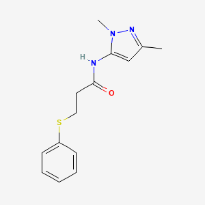 molecular formula C14H17N3OS B2850446 N-(1,3-dimethyl-1H-pyrazol-5-yl)-3-(phenylthio)propanamide CAS No. 1203359-50-5