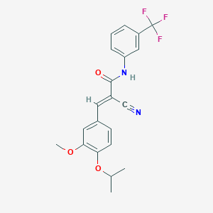 molecular formula C21H19F3N2O3 B2850450 (E)-2-cyano-3-(3-methoxy-4-propan-2-yloxyphenyl)-N-[3-(trifluoromethyl)phenyl]prop-2-enamide CAS No. 465510-88-7