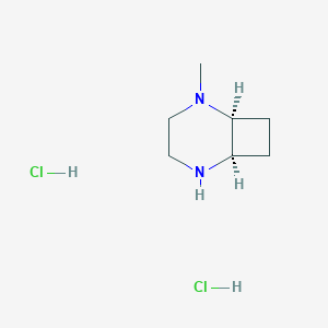 molecular formula C7H16Cl2N2 B2850452 (1S,6R)-2-Methyl-2,5-diazabicyclo[4.2.0]octane;dihydrochloride CAS No. 2470280-37-4