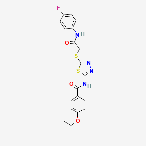 N-(5-((2-((4-fluorophenyl)amino)-2-oxoethyl)thio)-1,3,4-thiadiazol-2-yl)-4-isopropoxybenzamide