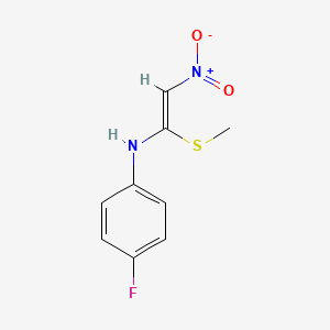 molecular formula C9H9FN2O2S B2850474 4-fluoro-N-[1-(methylsulfanyl)-2-nitrovinyl]aniline CAS No. 1164476-27-0