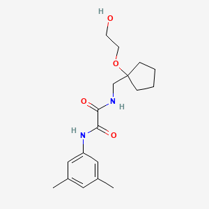 molecular formula C18H26N2O4 B2850475 N1-(3,5-dimethylphenyl)-N2-((1-(2-hydroxyethoxy)cyclopentyl)methyl)oxalamide CAS No. 2191266-50-7