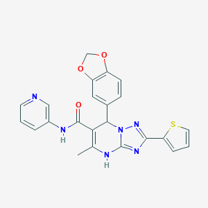 molecular formula C23H18N6O3S B285048 7-(1,3-benzodioxol-5-yl)-5-methyl-N-(3-pyridinyl)-2-(2-thienyl)-4,7-dihydro[1,2,4]triazolo[1,5-a]pyrimidine-6-carboxamide 