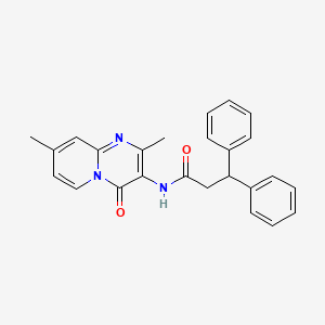 molecular formula C25H23N3O2 B2850480 N-(2,8-dimethyl-4-oxo-4H-pyrido[1,2-a]pyrimidin-3-yl)-3,3-diphenylpropanamide CAS No. 897617-09-3