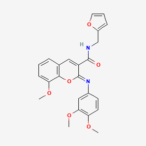 molecular formula C24H22N2O6 B2850483 (2Z)-2-[(3,4-dimethoxyphenyl)imino]-N-(2-furylmethyl)-8-methoxy-2H-chromene-3-carboxamide CAS No. 1164464-94-1