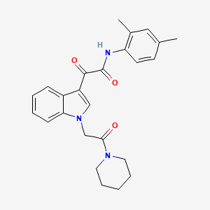 molecular formula C25H27N3O3 B2850484 N-(2,4-二甲苯基)-2-氧代-2-[1-(2-氧代-2-哌啶-1-基乙基)吲哚-3-基]乙酰胺 CAS No. 872862-13-0