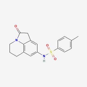 molecular formula C18H18N2O3S B2850494 4-methyl-N-(2-oxo-2,4,5,6-tetrahydro-1H-pyrrolo[3,2,1-ij]quinolin-8-yl)benzenesulfonamide CAS No. 898454-57-4