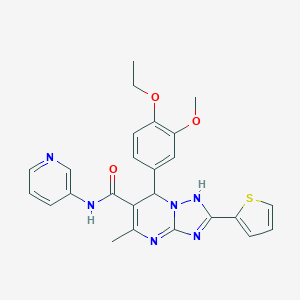molecular formula C25H24N6O3S B285050 7-(4-ethoxy-3-methoxyphenyl)-5-methyl-N-pyridin-3-yl-2-thiophen-2-yl-1,7-dihydro-[1,2,4]triazolo[1,5-a]pyrimidine-6-carboxamide 