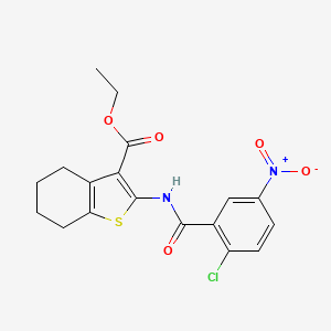 molecular formula C18H17ClN2O5S B2850503 Ethyl 2-(2-chloro-5-nitrobenzamido)-4,5,6,7-tetrahydro-1-benzothiophene-3-carboxylate CAS No. 313233-80-6