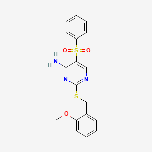 2-((2-Methoxybenzyl)thio)-5-(phenylsulfonyl)pyrimidin-4-amine