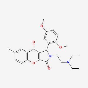 molecular formula C26H30N2O5 B2850512 2-(2-(Diethylamino)ethyl)-1-(2,5-dimethoxyphenyl)-7-methyl-1,2-dihydrochromeno[2,3-c]pyrrole-3,9-dione CAS No. 893354-41-1