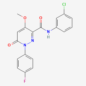 molecular formula C18H13ClFN3O3 B2850516 N-(3-氯苯基)-1-(4-氟苯基)-4-甲氧基-6-氧代嘧啶-3-甲酰胺 CAS No. 941969-66-0
