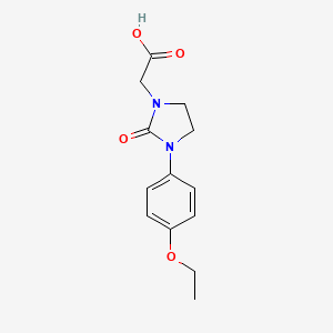 molecular formula C13H16N2O4 B2850519 2-(3-(4-Ethoxyphenyl)-2-oxoimidazolidin-1-yl)acetic acid CAS No. 1538340-67-8