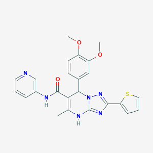 molecular formula C24H22N6O3S B285052 7-(3,4-dimethoxyphenyl)-5-methyl-N-(3-pyridinyl)-2-(2-thienyl)-4,7-dihydro[1,2,4]triazolo[1,5-a]pyrimidine-6-carboxamide 