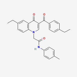 molecular formula C29H28N2O3 B2850520 2-(6-ethyl-3-(4-ethylbenzoyl)-4-oxoquinolin-1(4H)-yl)-N-(p-tolyl)acetamide CAS No. 898344-65-5