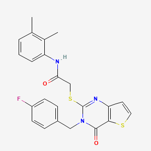 molecular formula C23H20FN3O2S2 B2850531 N-(2,3-dimethylphenyl)-2-({3-[(4-fluorophenyl)methyl]-4-oxo-3H,4H-thieno[3,2-d]pyrimidin-2-yl}sulfanyl)acetamide CAS No. 1252929-12-6