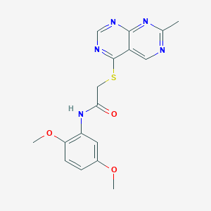 molecular formula C17H17N5O3S B2850536 N-(2,5-dimethoxyphenyl)-2-((7-methylpyrimido[4,5-d]pyrimidin-4-yl)thio)acetamide CAS No. 1116005-99-2