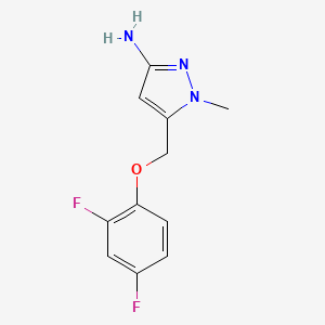 molecular formula C11H11F2N3O B2850538 5-[(2,4-difluorophenoxy)methyl]-1-methyl-1H-pyrazol-3-amine CAS No. 1856094-84-2