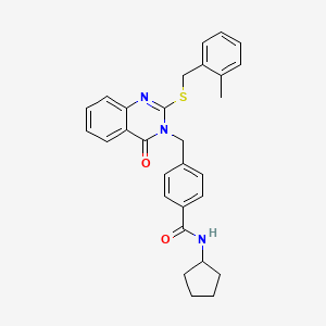 N-cyclopentyl-4-((2-((2-methylbenzyl)thio)-4-oxoquinazolin-3(4H)-yl)methyl)benzamide