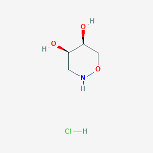 molecular formula C4H10ClNO3 B2850553 (4R,5S)-1,2-Oxazinane-4,5-diol hydrochloride CAS No. 2209078-57-7