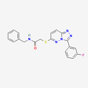 molecular formula C20H16FN5OS B2850564 N-benzyl-2-((3-(3-fluorophenyl)-[1,2,4]triazolo[4,3-b]pyridazin-6-yl)thio)acetamide CAS No. 852374-93-7